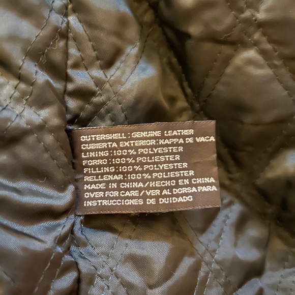 Genuine Leather Green Quilted Jacket - Picture 4 of 5